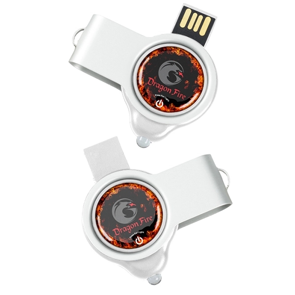 Swivel USB Drive with LED Light and Full Color Printing - Image 4