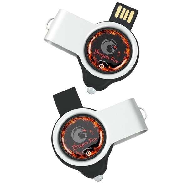 Swivel USB Drive with LED Light and Full Color Printing - Image 5