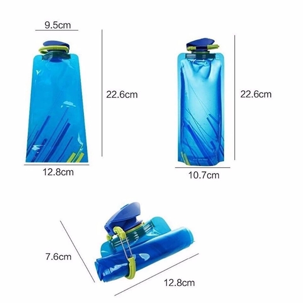 22 Oz. BPA-Free Foldable and Reusable Water Bottle ( 700ML ) - Image 3