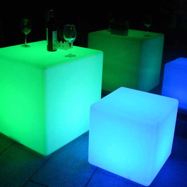 Flashing Luminous Fluorescent Cube Stool Chair Show Rack - Image 3
