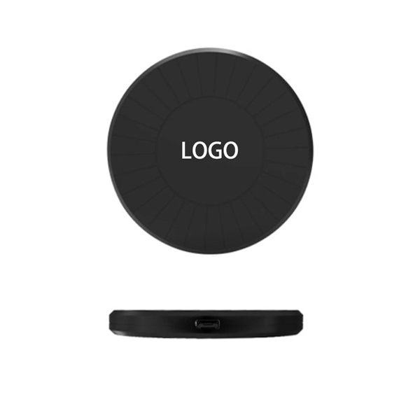 4.5"  Black Disk Plastic Wireless Phone Charger - Image 1
