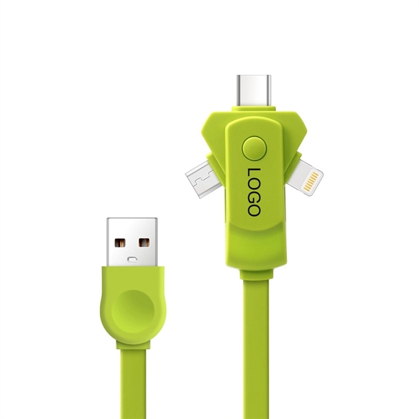 3 in 1 Multi Charging Cable Rotatable USB Port - Image 2