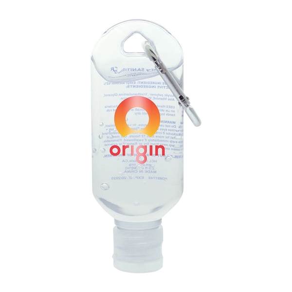 2 oz. Hand Sanitizer Gel with Carabiner - Image 1