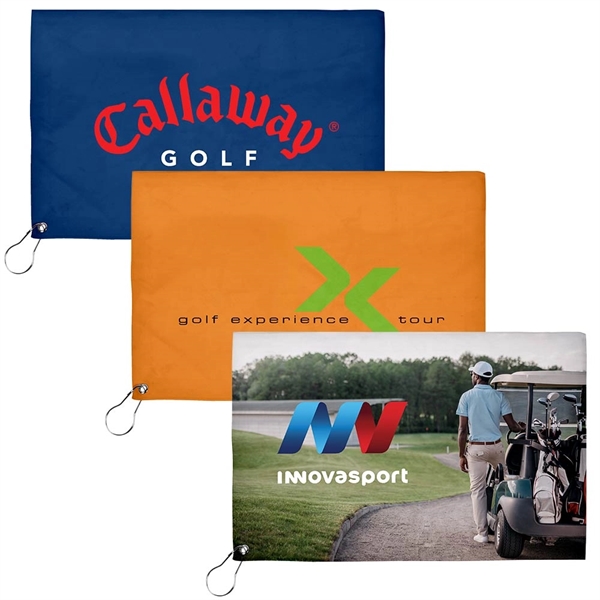 17x11 Sublimated Golf Towel - 200GSM - Image 1