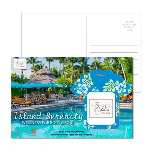 Post Card with Full Color Hawaiian Shirt Luggage Tag