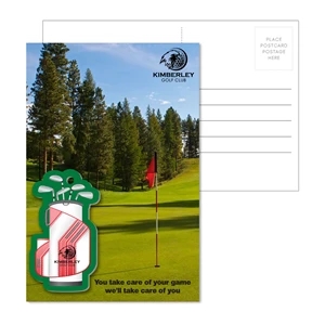 Post Card with Full Color Golf Bag Luggage Tag