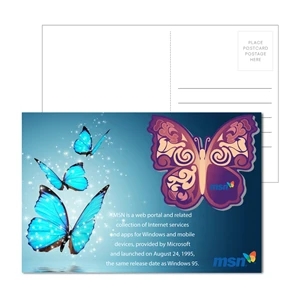 Post Card with Full Color Butterfly Coaster