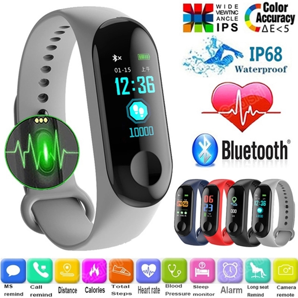 M3c Color Screen Smart Bracelet Blood Pressure Heart Rate Wr