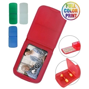 Frosted "Pill Box with Bandage Dispenser"
