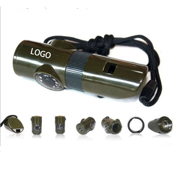 7 in 1 Multifunctional Outdoor Travel Survival Whistle - Image 1