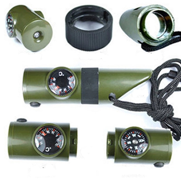 7 in 1 Multifunctional Outdoor Travel Survival Whistle - Image 2