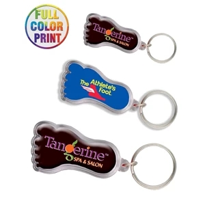 Foot Shaped Plastic Keychain - Full Color Dome Print!
