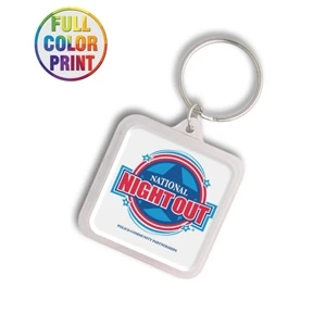 Square Shaped Plastic Keychain -  Full Color Dome Print!