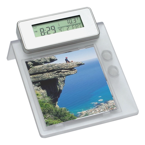 Multifunction Desktop Photo Frame with Pen Holder and LCD Al - Image 2