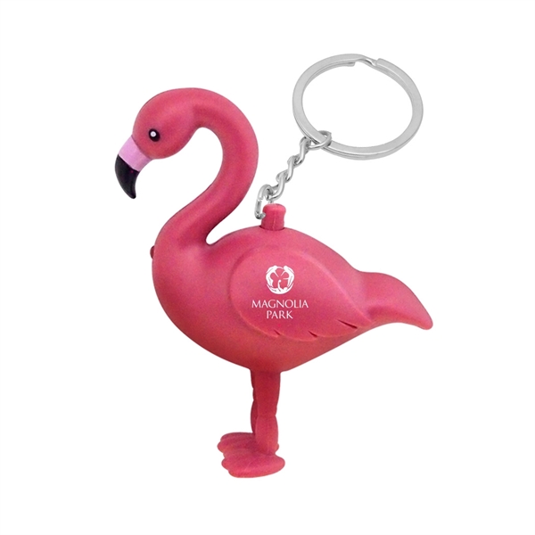Pink Flamingo LED Keychain - Image 2