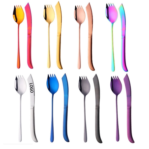 Stainless Steel High -Grade Colorful Spoon Knife Tableware - Image 1
