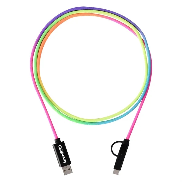 3-In-1 5 Ft. Rainbow Braided Charging Cable - Image 1
