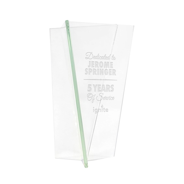 Triangular Vase Jade Glass - Image 1