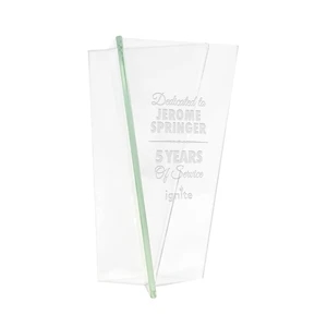 Triangular Vase Jade Glass