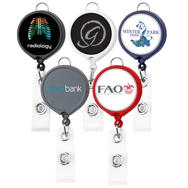 Large Face Badge Reel w/Lanyard Attachement (solid colors)