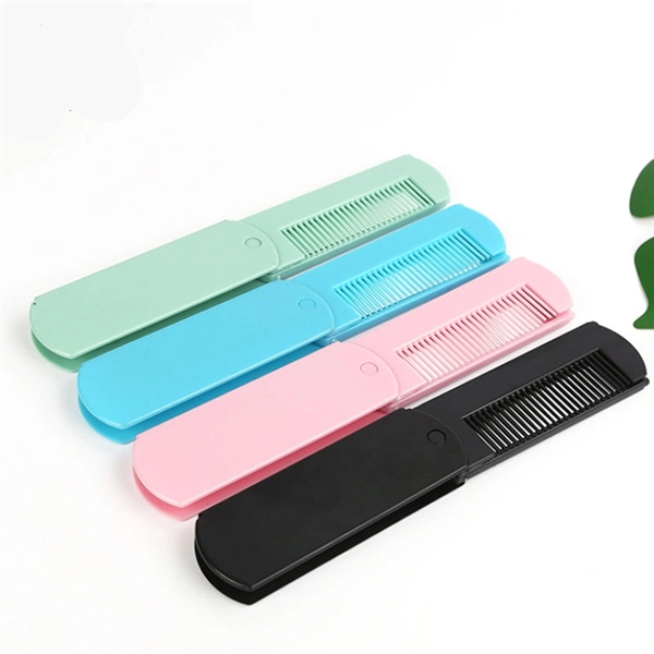 2 in 1 Portable Foldable Travel Mirror Comb Hairbrush - Image 3