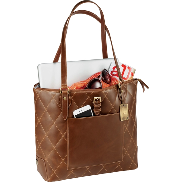 Cutter & Buck® Bainbridge Quilted Leather Tote - Image 5