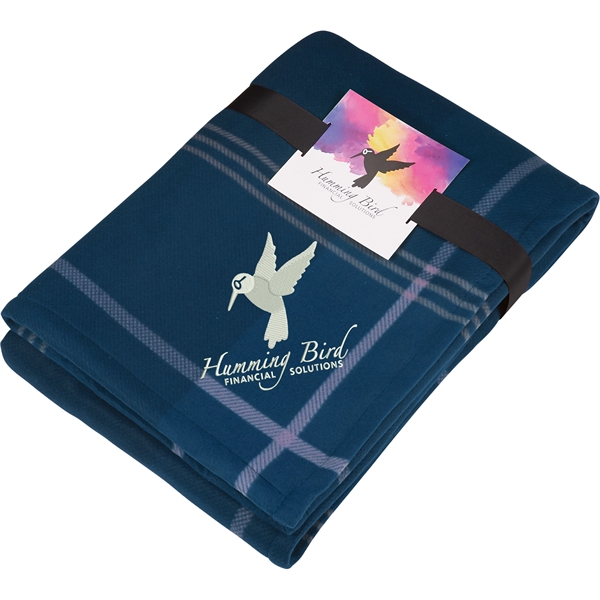 Plaid Fleece Sherpa Blanket with Full Color Card - Image 3
