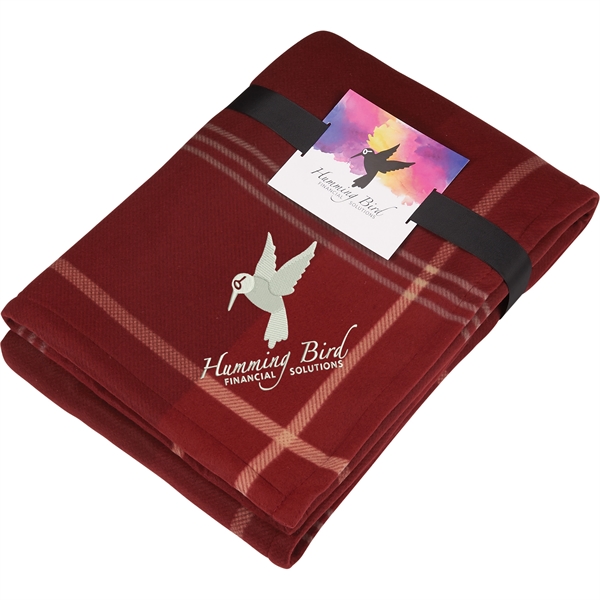 Plaid Fleece Sherpa Blanket with Full Color Card - Image 4