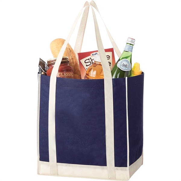 Two-Tone Non-Woven Little Grocery Tote - Image 3