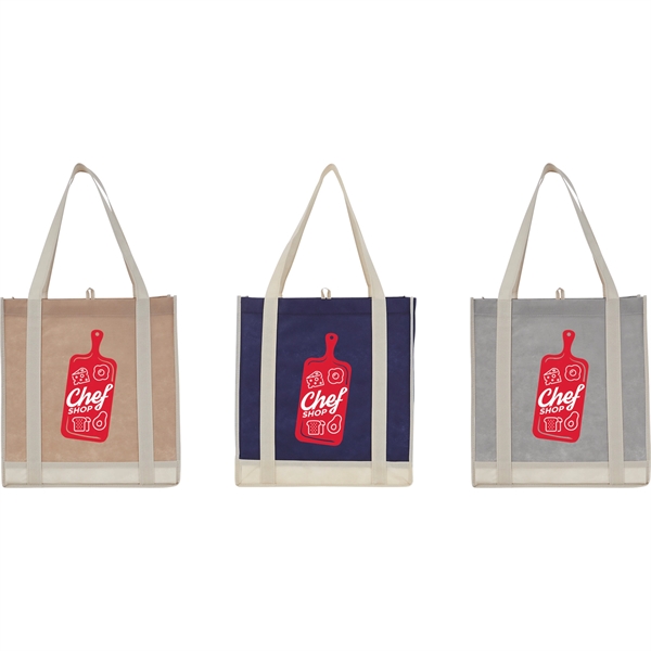 Two-Tone Non-Woven Little Grocery Tote - Image 7