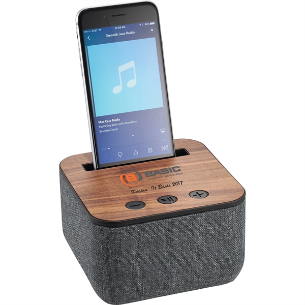 Shae Fabric and Wood Bluetooth Speaker - Image 1