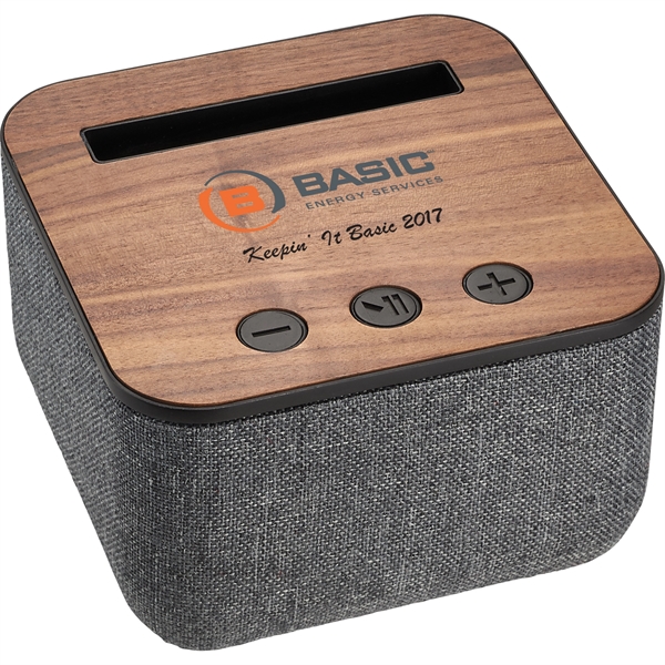 Shae Fabric and Wood Bluetooth Speaker - Image 3