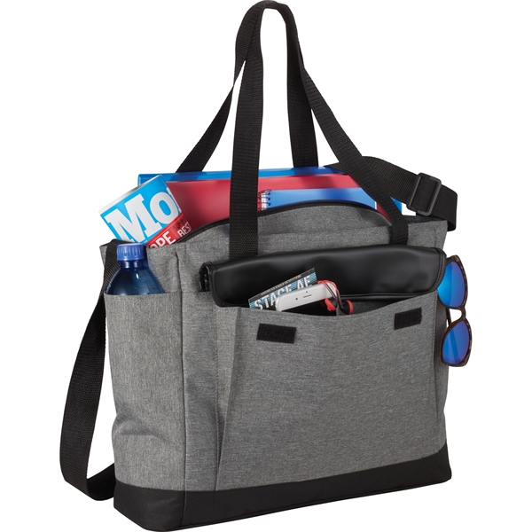 Professional Heathered Tote with Vinyl Accent - Image 4