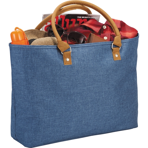 Heathered Suede Accent Tote - Image 3