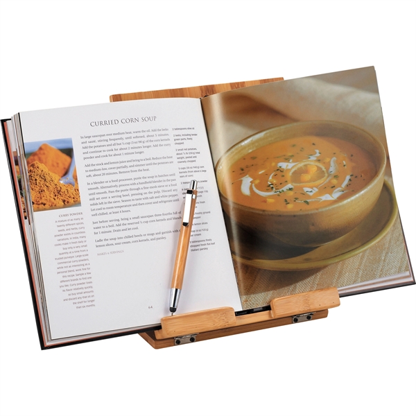Tablet or Recipe Book Stand with Ballpoint Stylus - Image 2