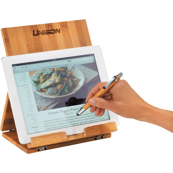 Tablet or Recipe Book Stand with Ballpoint Stylus - Image 4