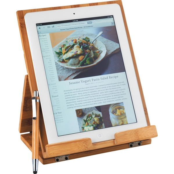 Tablet or Recipe Book Stand with Ballpoint Stylus - Image 6