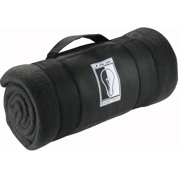 Roll-Up Fleece Blanket with Carrying Strap - Image 1