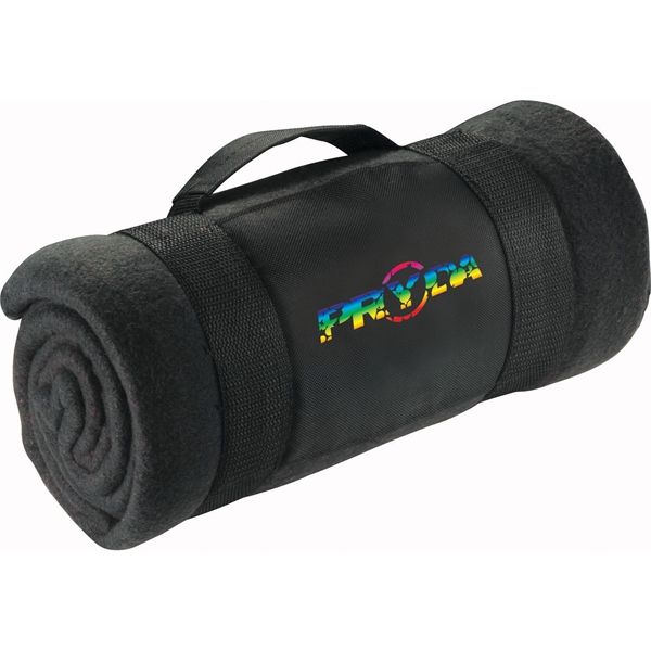 Roll-Up Fleece Blanket with Carrying Strap - Image 2