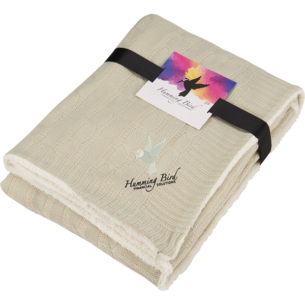 Field & Co.® Cable Knit Sherpa Blanket with Card - Image 1