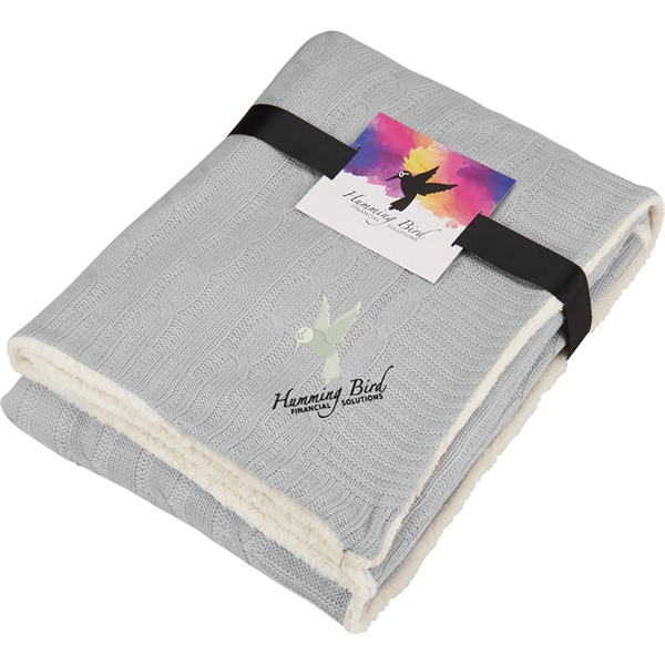 Field & Co.® Cable Knit Sherpa Blanket with Card - Image 2