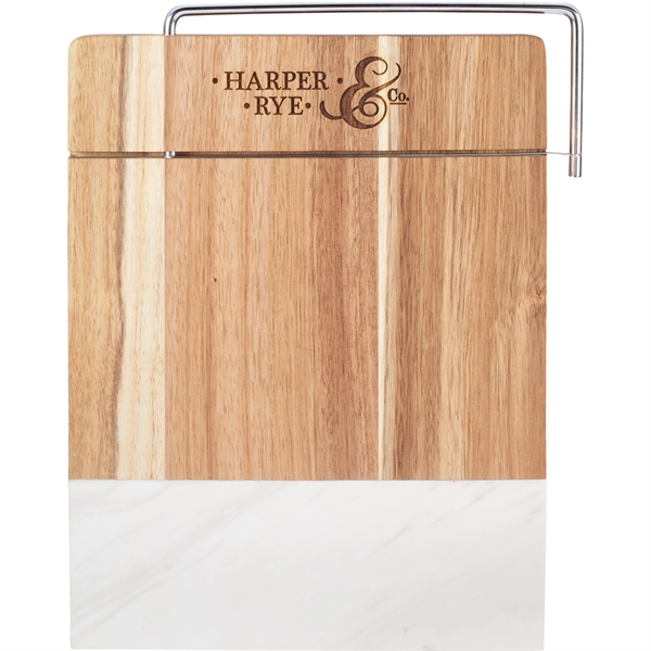 Marble and Acacia Wood Cheese Cutting Board - Image 1