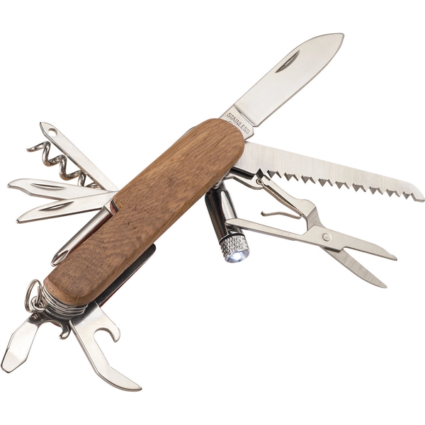 Wooden 13-Function Pocket Knife - Image 3