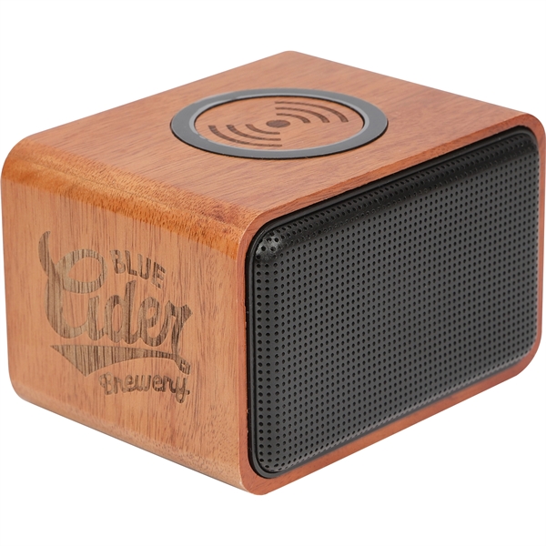 Wood Bluetooth Speaker with Wireless Charging Pad - Image 5