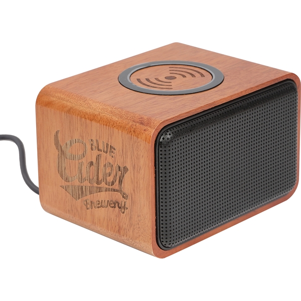 Wood Bluetooth Speaker with Wireless Charging Pad - Image 7