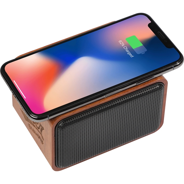 Wood Bluetooth Speaker with Wireless Charging Pad - Image 9
