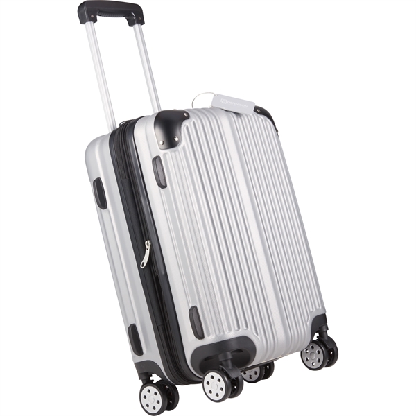 Metallic Upright Expandable Luggage with Tag - Image 3