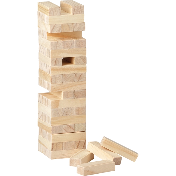Tumbling Tower Wood Block Stacking Game - Image 2