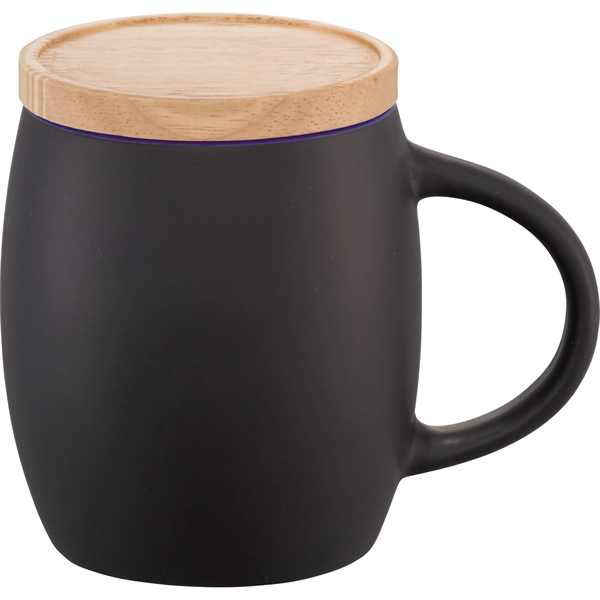 Hearth Ceramic Mug with Wood Lid/Coaster 15oz - Image 3