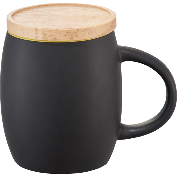 Hearth Ceramic Mug with Wood Lid/Coaster 15oz - Image 5